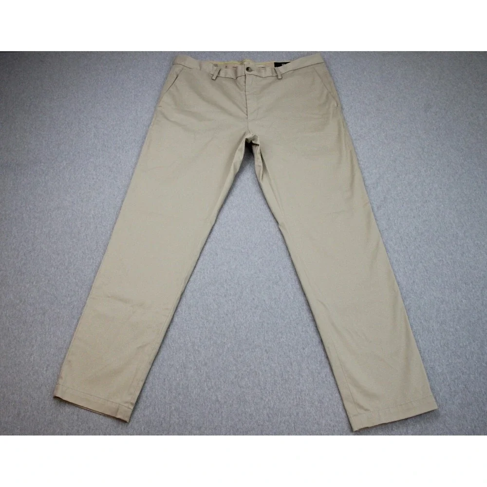 Banana Republic Pants Mens 36 x 32 Beige Cotton Blend Flat Front Straight Chino